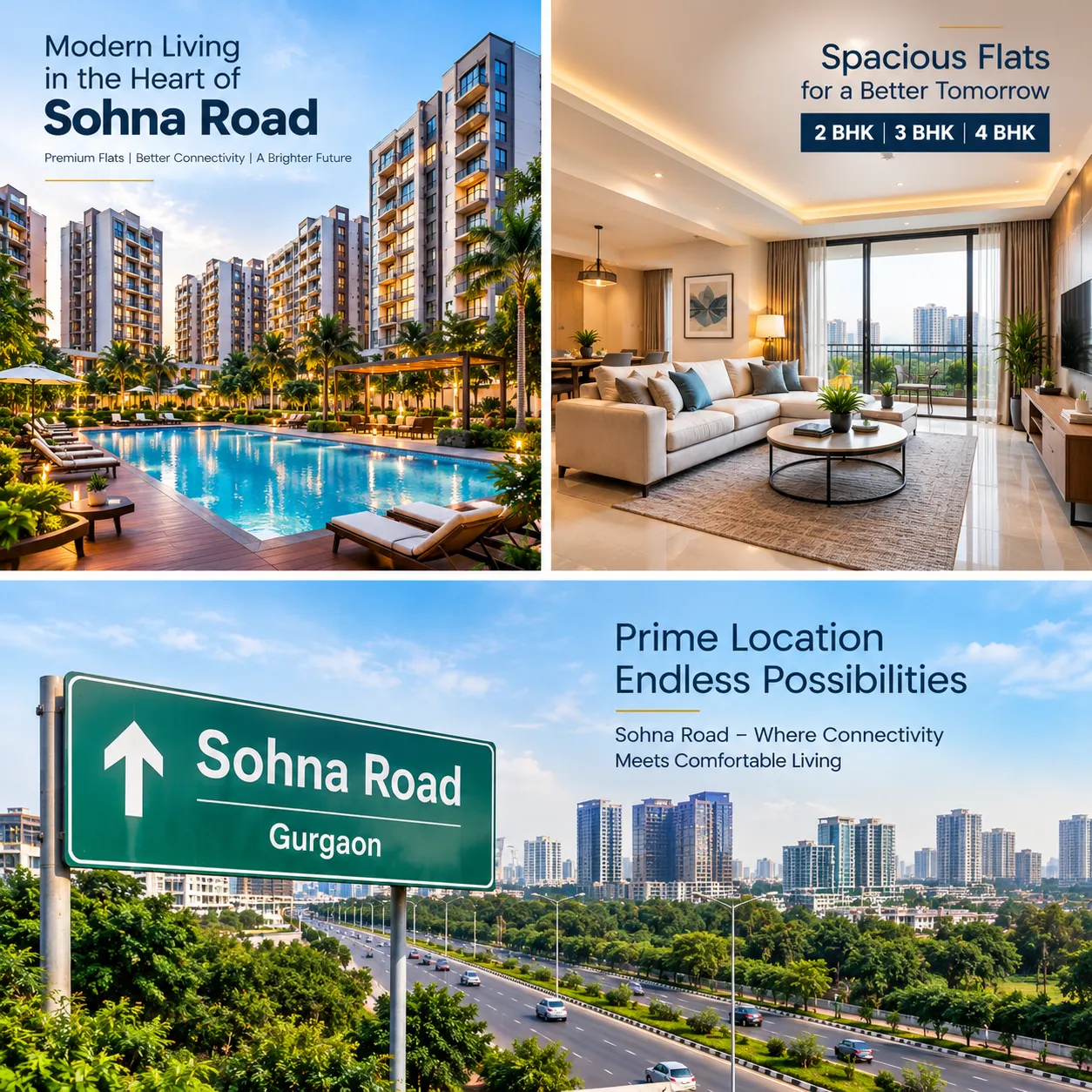 2, 3, 4 BHK Flats For Sale Sohna Road Gurgaon